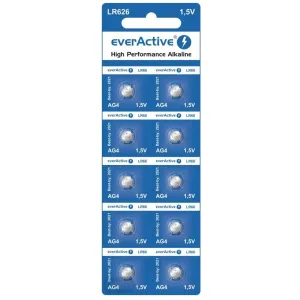 10x in blister battery AG4 G4 LR626 LR66 BL166 everActive