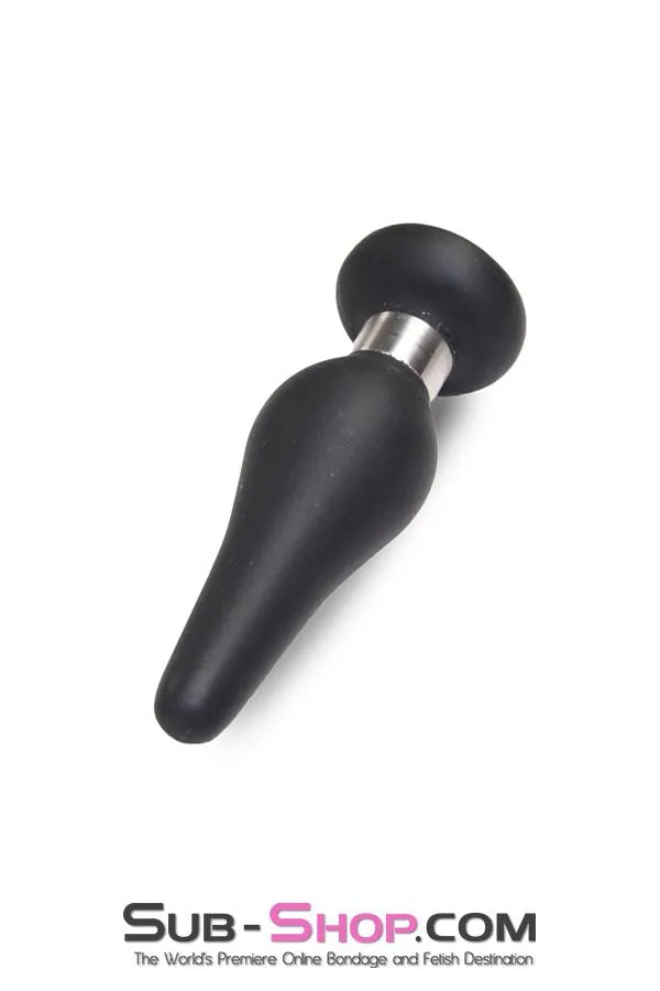 1813M      Medium Black Flare Silicone Anal Plug