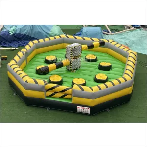 Classic Commercial Party Inflatable Meltdown Mechanical Game Inflatable Jumping Mattress Wipeout Machine