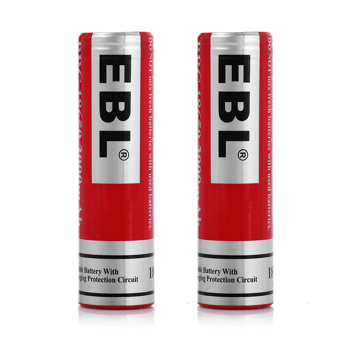 EBL 18650 Lithium Rechargeable Battery 3.7V 3000mAh -  Flat Top
