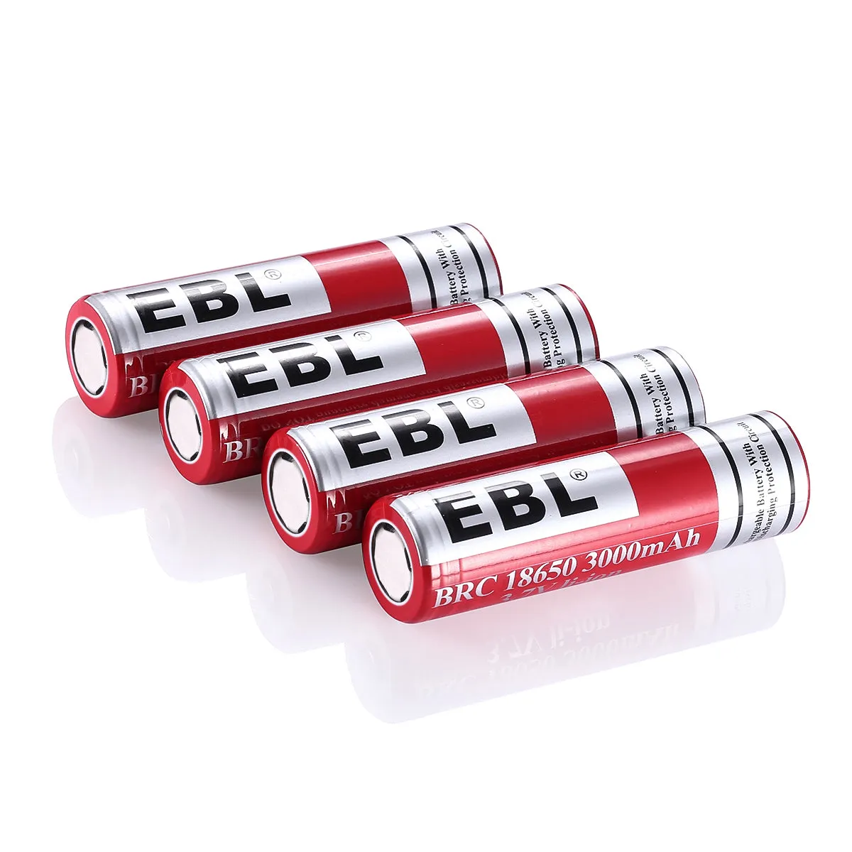 EBL 18650 Lithium Rechargeable Battery 3.7V 3000mAh -  Flat Top