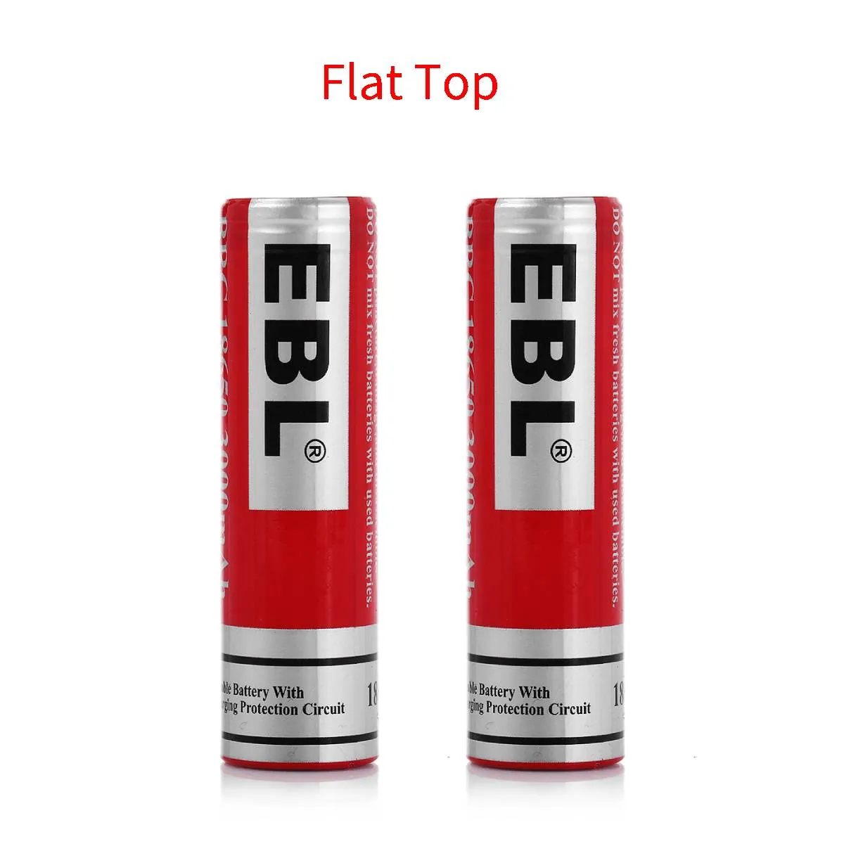 EBL 18650 Lithium Rechargeable Battery 3.7V 3000mAh -  Flat Top