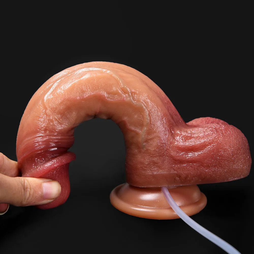 Sure! Heres an optimized title for the product:

8.3-Inch Ultra Realistic Soft Liquid Silicone Squirting Dildo with Realistic Balls - Perfect for Intense Ejaculation Fantasies