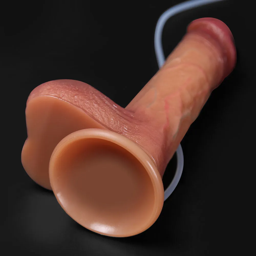 Sure! Heres an optimized title for the product:

8.3-Inch Ultra Realistic Soft Liquid Silicone Squirting Dildo with Realistic Balls - Perfect for Intense Ejaculation Fantasies