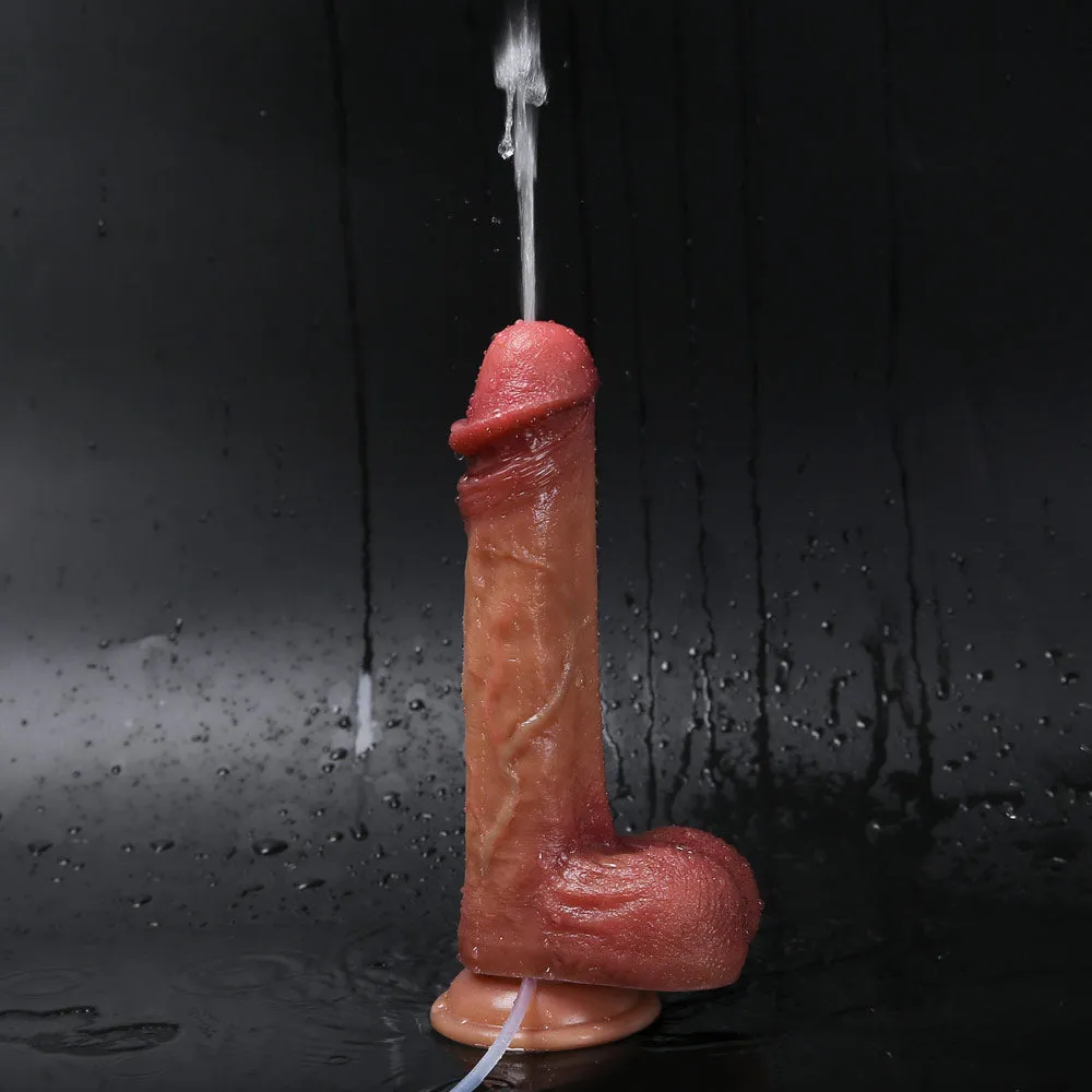 Sure! Heres an optimized title for the product:

8.3-Inch Ultra Realistic Soft Liquid Silicone Squirting Dildo with Realistic Balls - Perfect for Intense Ejaculation Fantasies