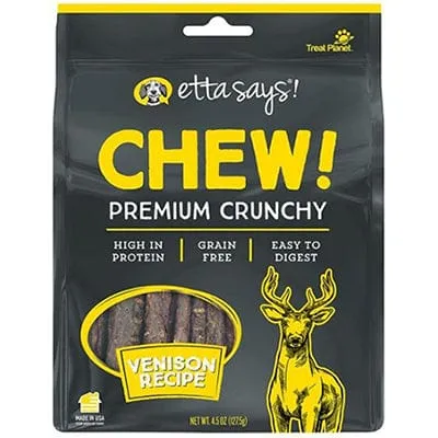 Etta Says Chew! Premium Crunchy Chews for Dogs Venison