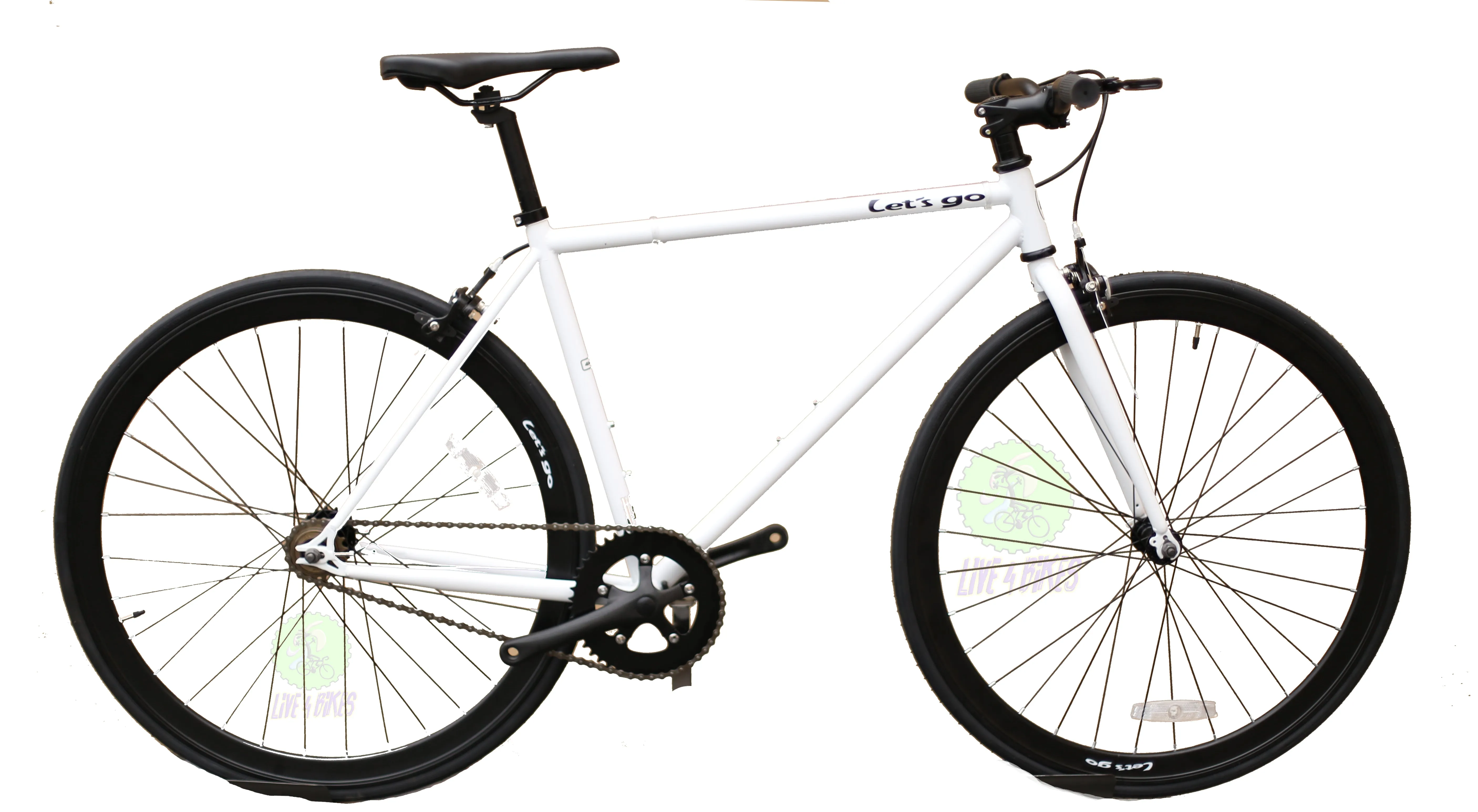 Fixie Single speed bicycle Bike White - Live4Bikes