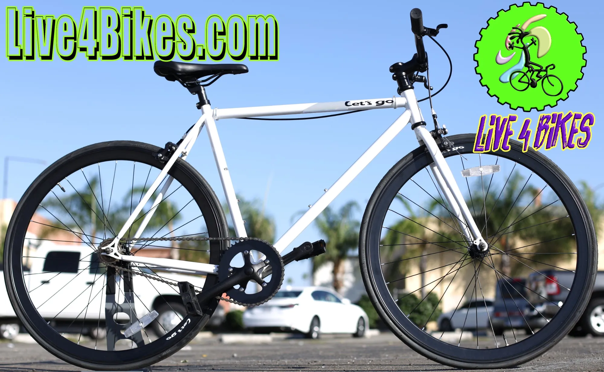 Fixie Single speed bicycle Bike White - Live4Bikes
