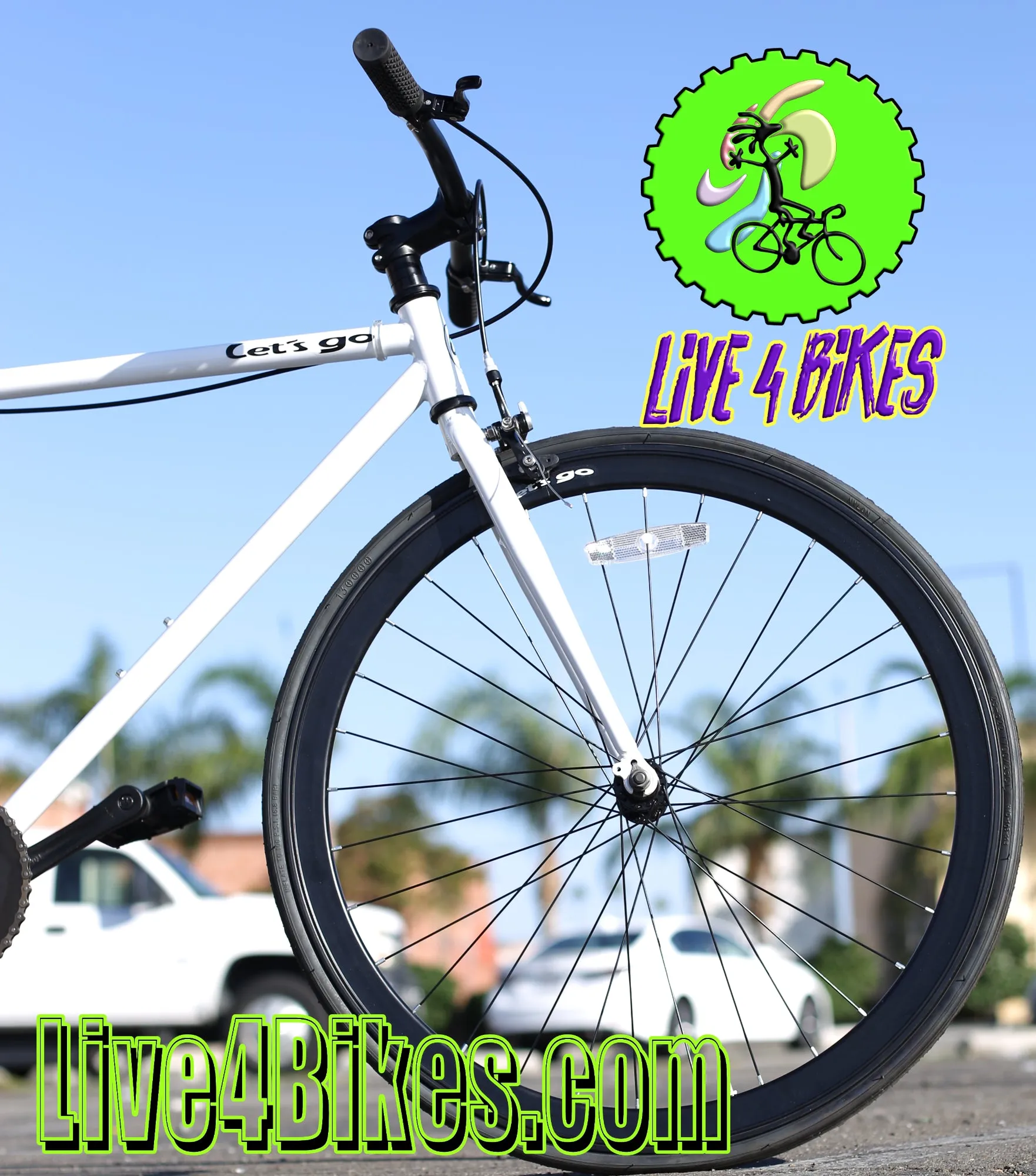 Fixie Single speed bicycle Bike White - Live4Bikes