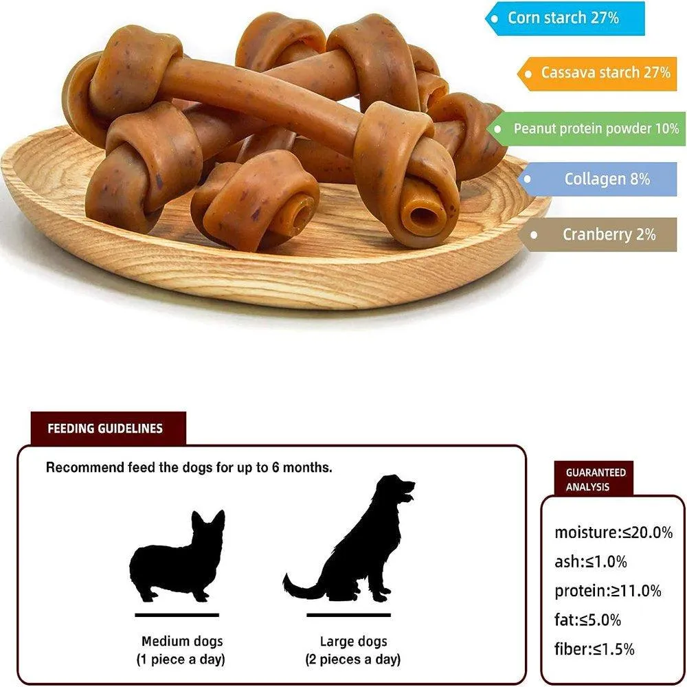 Rawhide-Free Peanut Butter Bones 4 Count