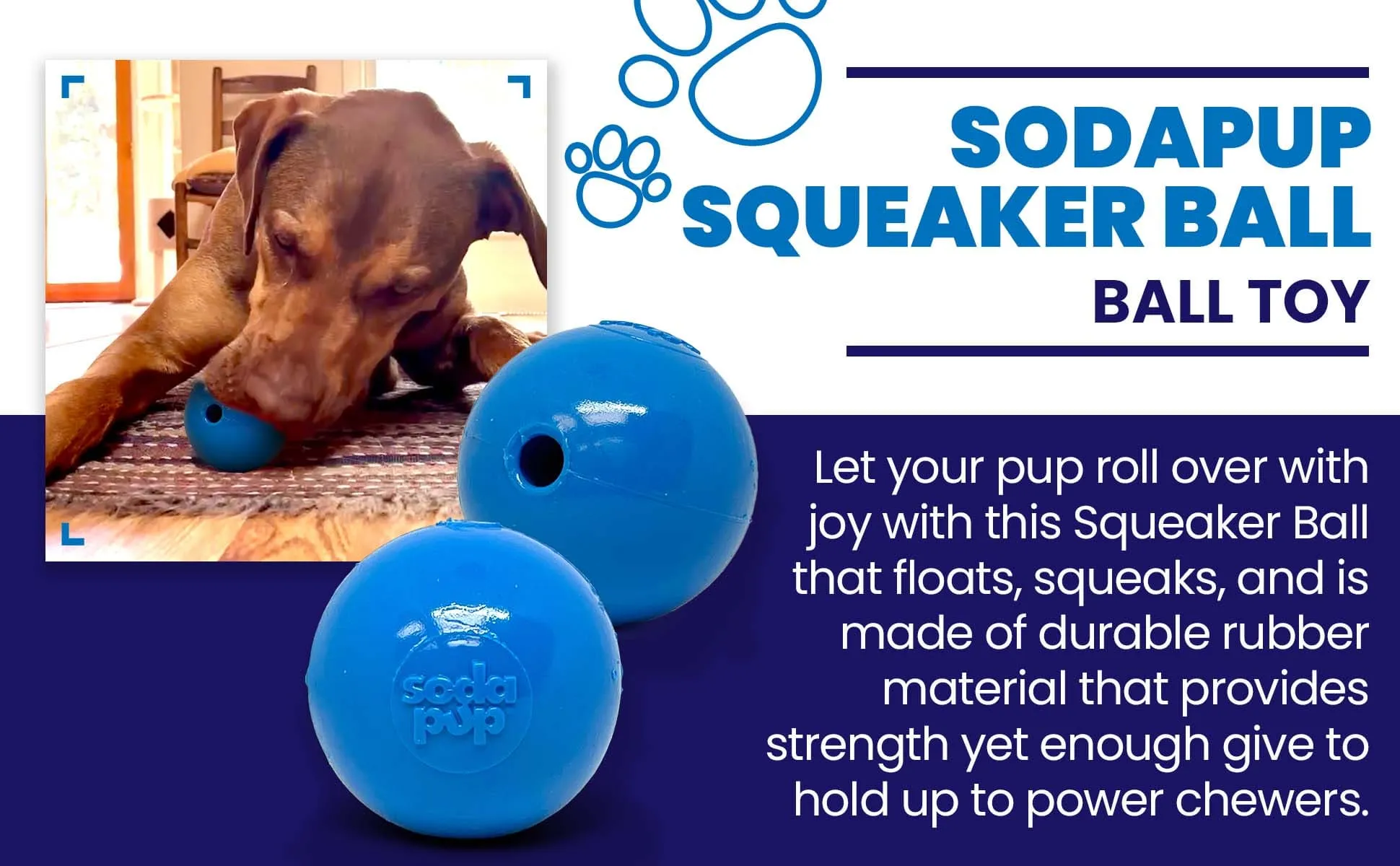 Squeak Ball Ultra Durable PUP-X Squeaking, Chewing, Floating & Retrieving Ball