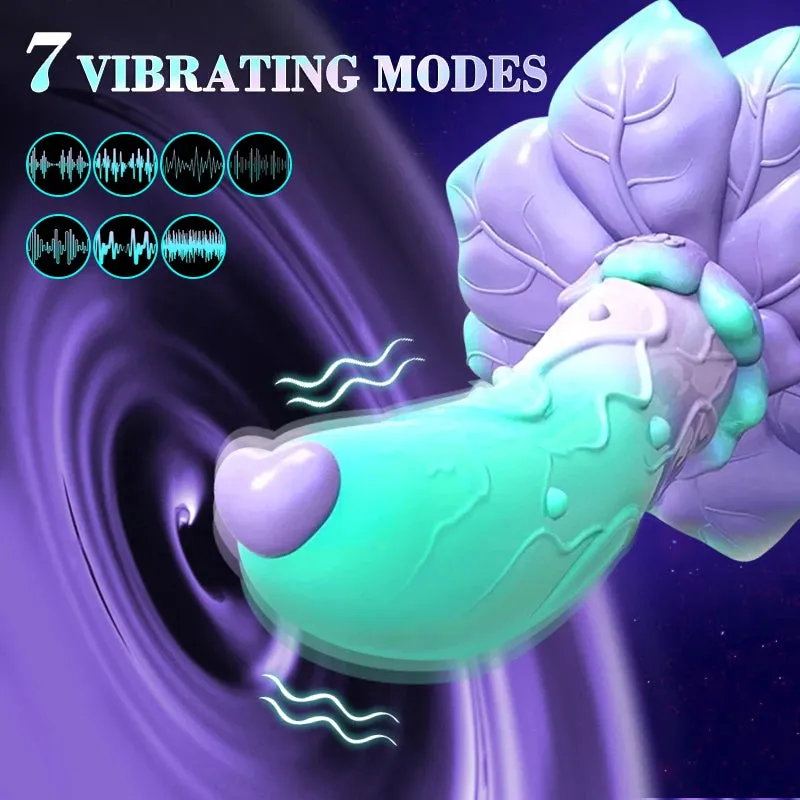 Vibrating Dildo Butt Plug - Remote Control Big Rose Suction Cup Dildos Female Sex Toy